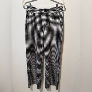 CAbi Black and White Houndstooth Trousers - Long